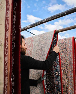 خشک کردن قالی در قالیشویی بلوار ابوذر