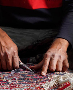 رفو گری قالی در قالیشویی بلوار ابوذر